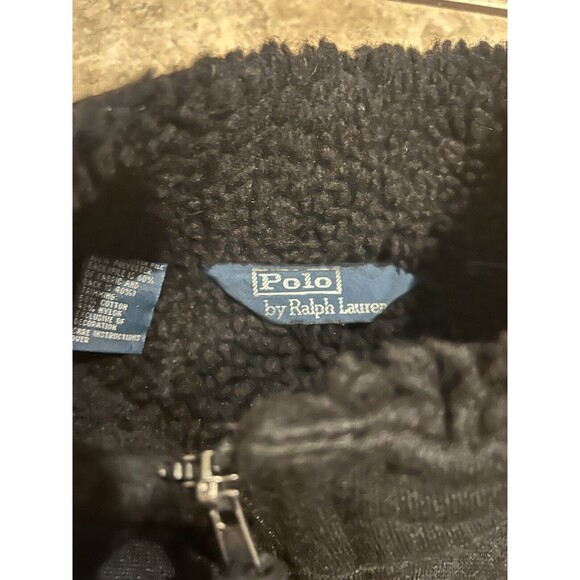 Polo Ralph Lauren Men’s XXL Jacket Sherpa Lined Fleece Full Zip VTG 2XL Black - Picture 2 of 9